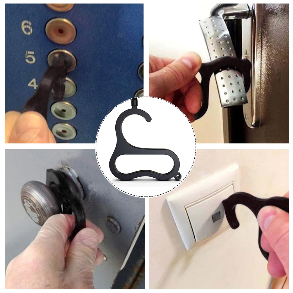 No Touch Door Opener Subway Train Stable Bus Handle Hook Ring Handle Tools Hands Free Press Elevator Button
