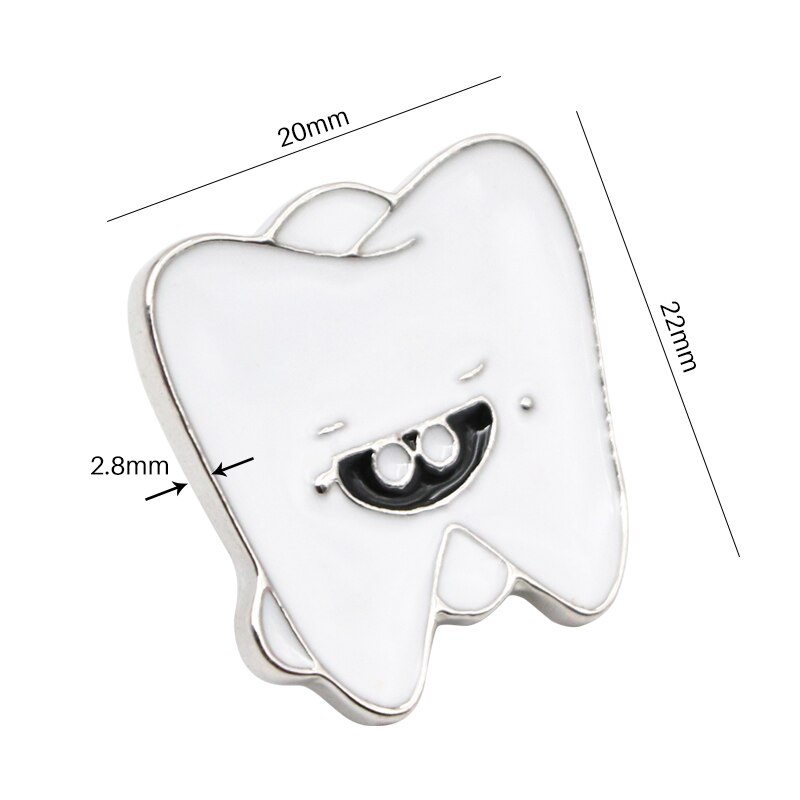 Broche con forma de dientes dentales, accesorio de decoración, insignia Molar, Pin higiénico de dentista, adorno, 2 piezas: 2pcs B