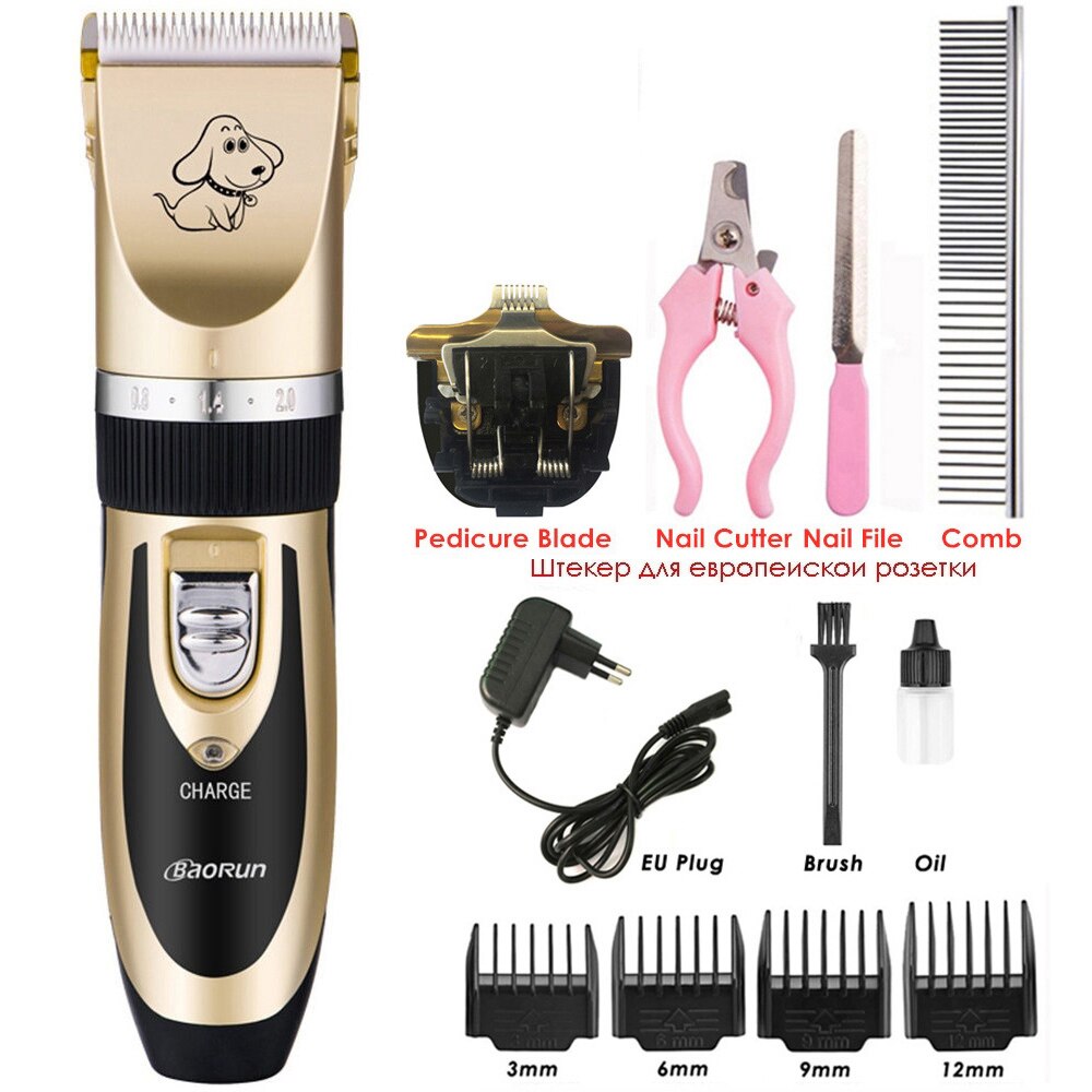 BaoRun P2 Dog Clippers Electric Pet Hair Clipper Shaver Set Haircut Machine Cat Grooming Trimmer Kit For Animals: Add K Tool Set