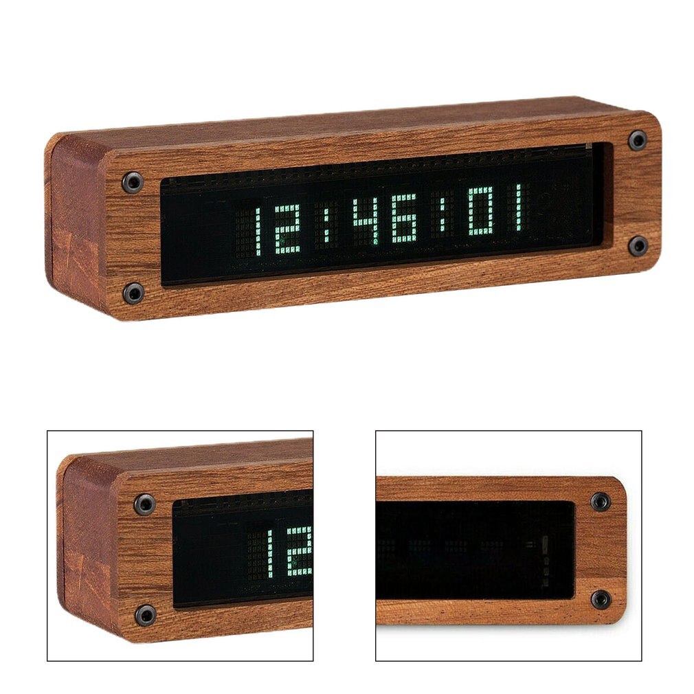 mini klasyczny VFD zegar próżniowy fluorescencyjny wyświetlacz rura biurko graba półka zegary ambona elektroniczne zegary stołbyć winnym