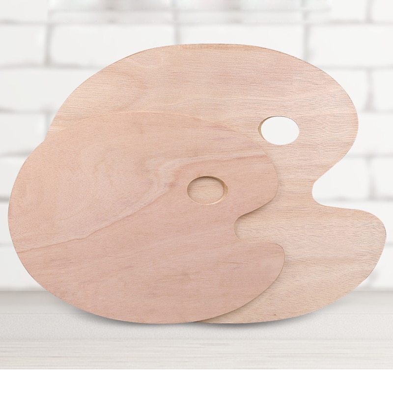 Wood Oval Square Oil Painting Palette Oil Paint Ellipse Drawing Palette Paleta School Art Supplies