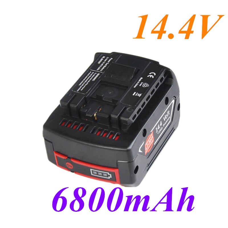 14.4v 6800 mah uppladdningsbart litiumjonbatteripaket för bosch batteridriven elektrisk borrskruvmejsel bat 607, bat 607g, bat 614, bat 614g
