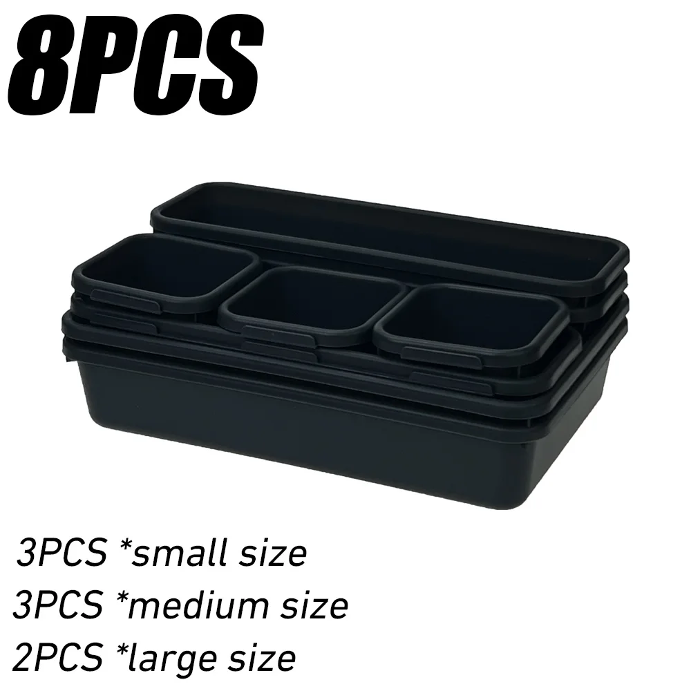 8/22/32pcs Tool Organizer Box Tray Dividers Set Workbench Cabinet Bins Tool Chest Drawer Organization Garage Hardware Tool Tray: Brown