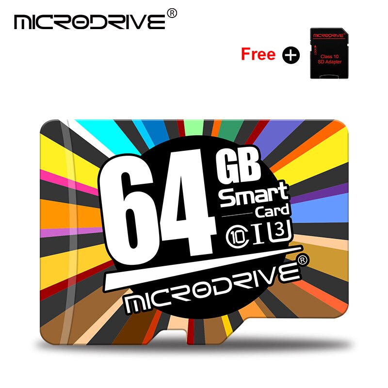 Microsd-kortti 128gb 64gb 32gb luokan 10 muistikortti 16 gb 8gb nopeaa cartao de memoria microsd/tf-korttia + sovitin: 64gb