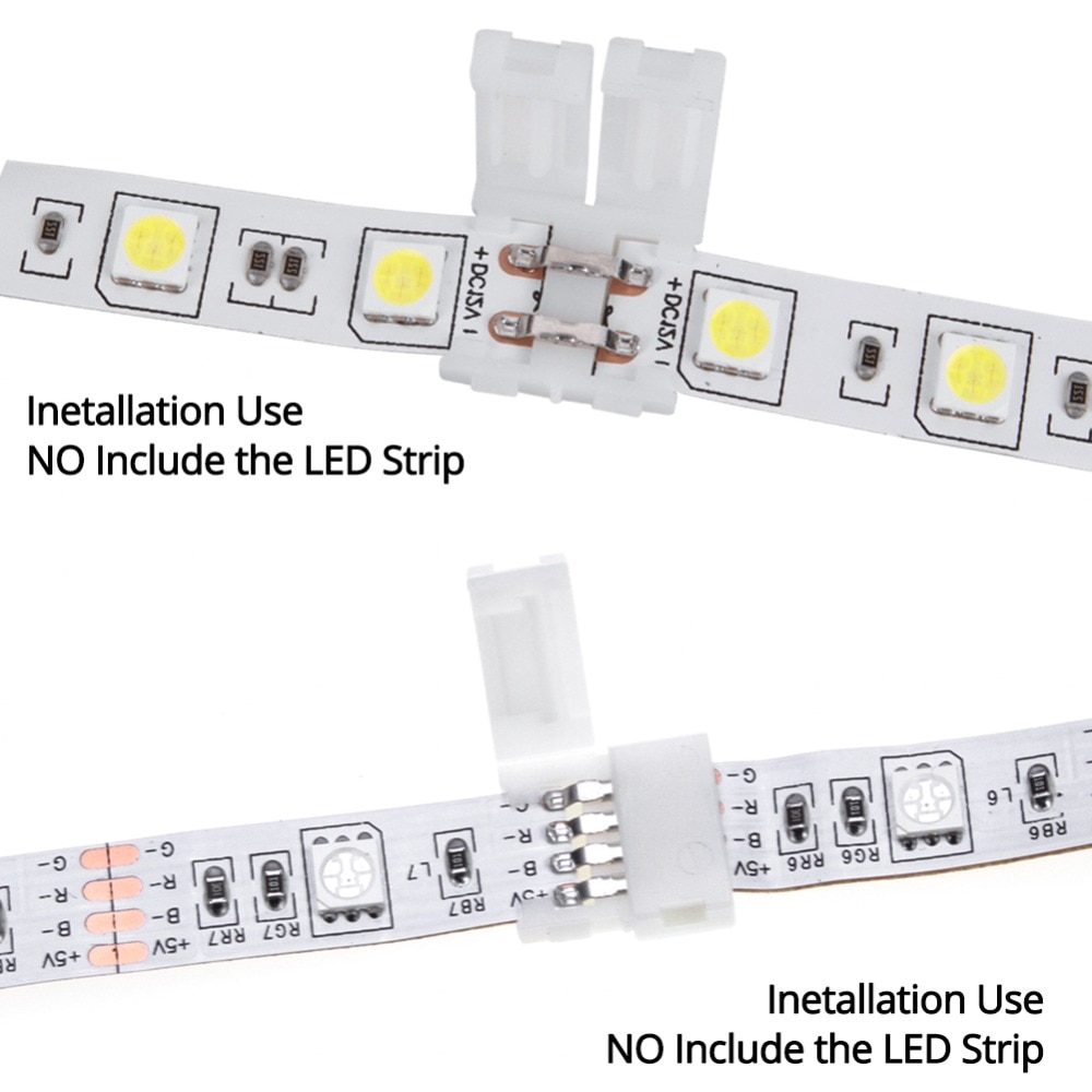 5 Pcs Led Strip Connector Gratis Lassen Connector Voor Led Tape Licht Lint 2pin 8 Mm 2pin 10 Mm 4pin 10 Mm 5pin 10 Mm WS2812B