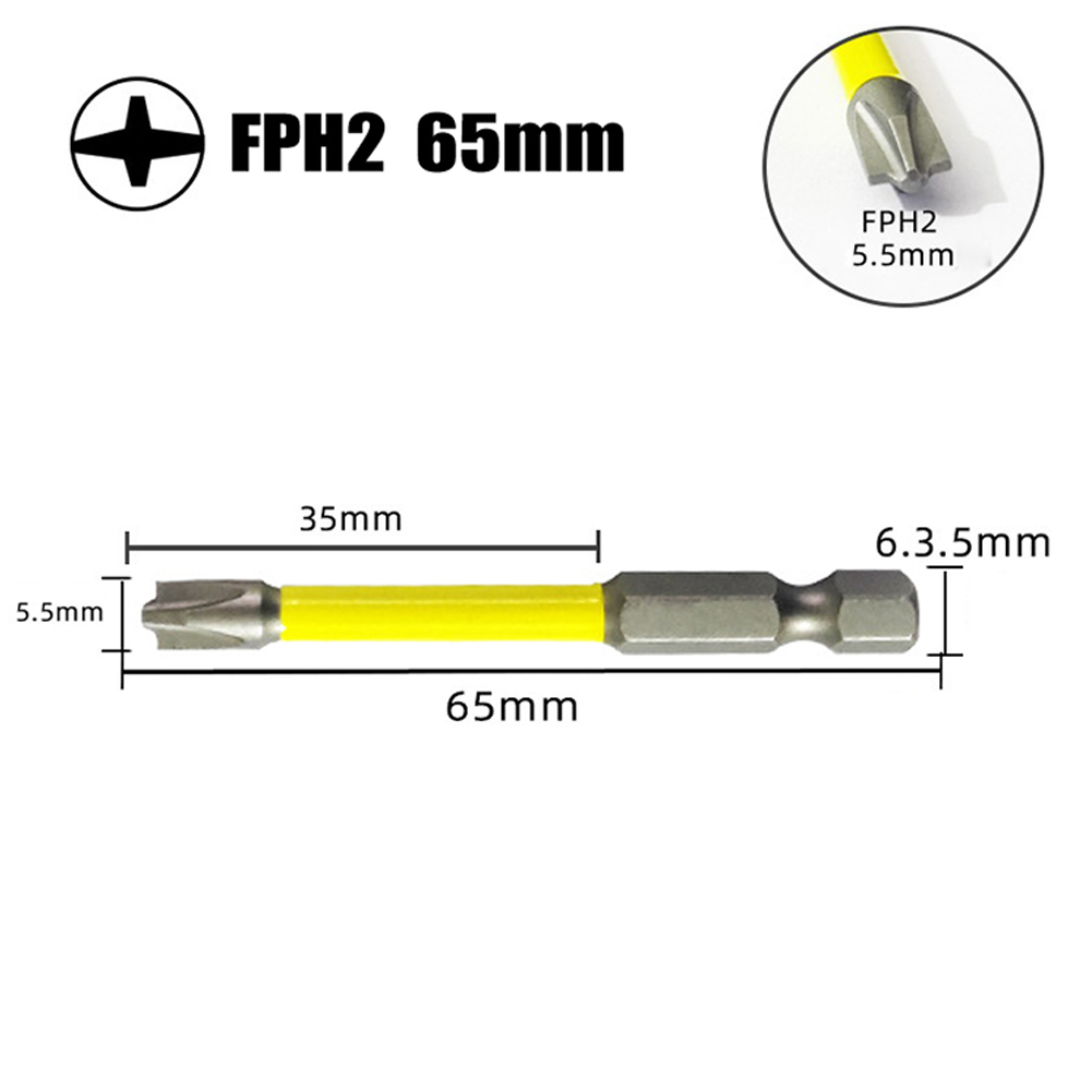 1/2 Uds. Destornillador de estrella especial magnético, destornillador de cabeza de lote de acero de aleación, destornillador magnético FPH1 FPH2 FPH3, herramientas manuales: Rojo