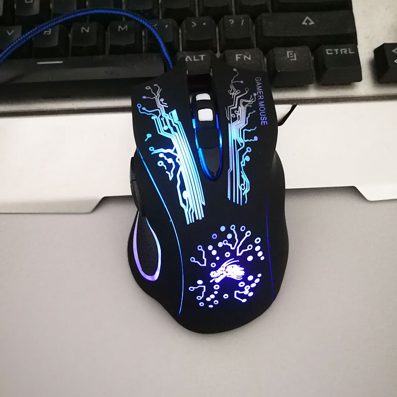 Computer Accessories Wrangler Wired Gaming Mouse Optical Office Gaming USB Mouse RGB Luminous Mouse: Default Title