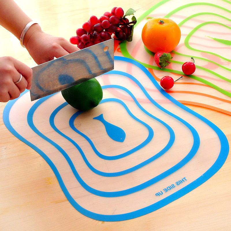 Frosted Clear Bendable Sorting Cutting Board Kitchen Cutting Board Plastic Anti-skid Kneading Panel Cutting Fruit Cutting Board
