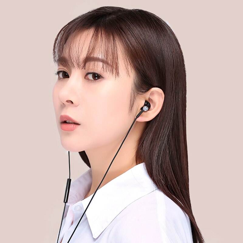 Xiaomi 3.5Mm Universele Half In-Ear Oortelefoon Hybride Dc Dual Driver L-Vorm Plug Mems Microfoon Bedrade controle Headset Voor Xiaomi