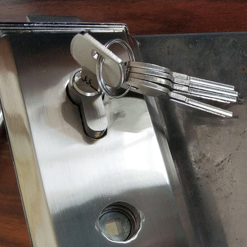 Glazen Deur Lock W Key Swing Deur En Schuifdeur Aluminium Frameloze Glazen Deur Slot, Hoge Partitie Deurslot