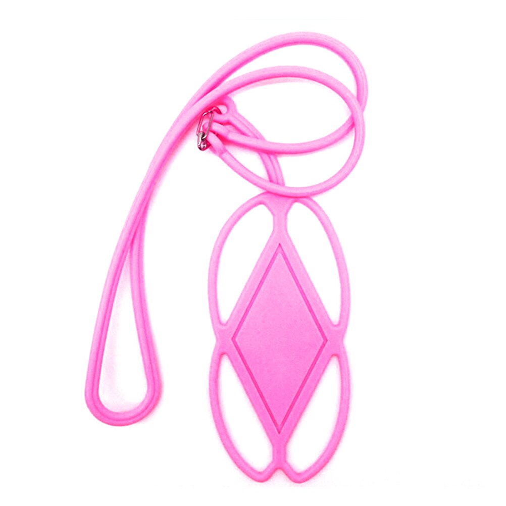 Til iphone 6 7 5s htc samsung xiaomi silikone mobiltelefon lanyard holder cover cover universal telefon halsstrop halskæde slynge: Lyserød