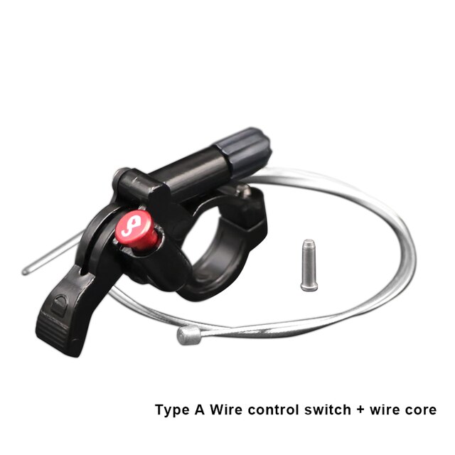 Fiets Vork Afstandsbediening Hendel Schakelaar Met Kabel Aluminium Lockout Knop Mtb Voorvork Draad Controller Schakelaar: WHITE