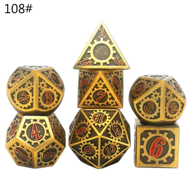 Metal Dice Set D&D Metal Polyhedral Dice Set DND Role Playing Games Board Game: 108