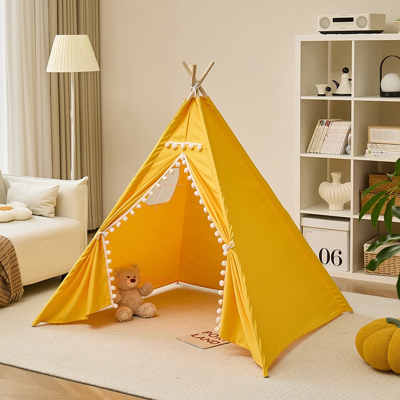 1.35/1.6m przenośne dzieci Tipi namioty namiot Tipi dla Kid Play House Wigwam dla dzieci Tipi Infantil namiot dla dzieci dziewczyna do pokoju zabaw: Yellow 1.3M