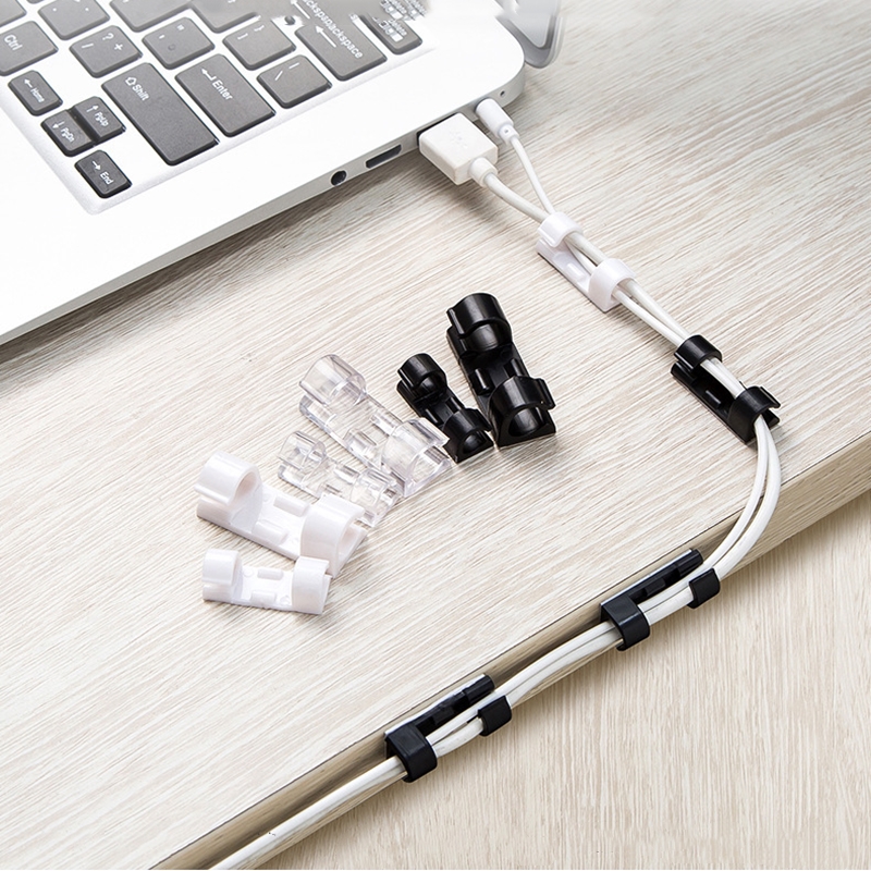 USB Cable Organizer Universal Cable Winder Desktop Tidy Cable Management Clips Cord Holder Wall Wire Manager Data Line Organizer