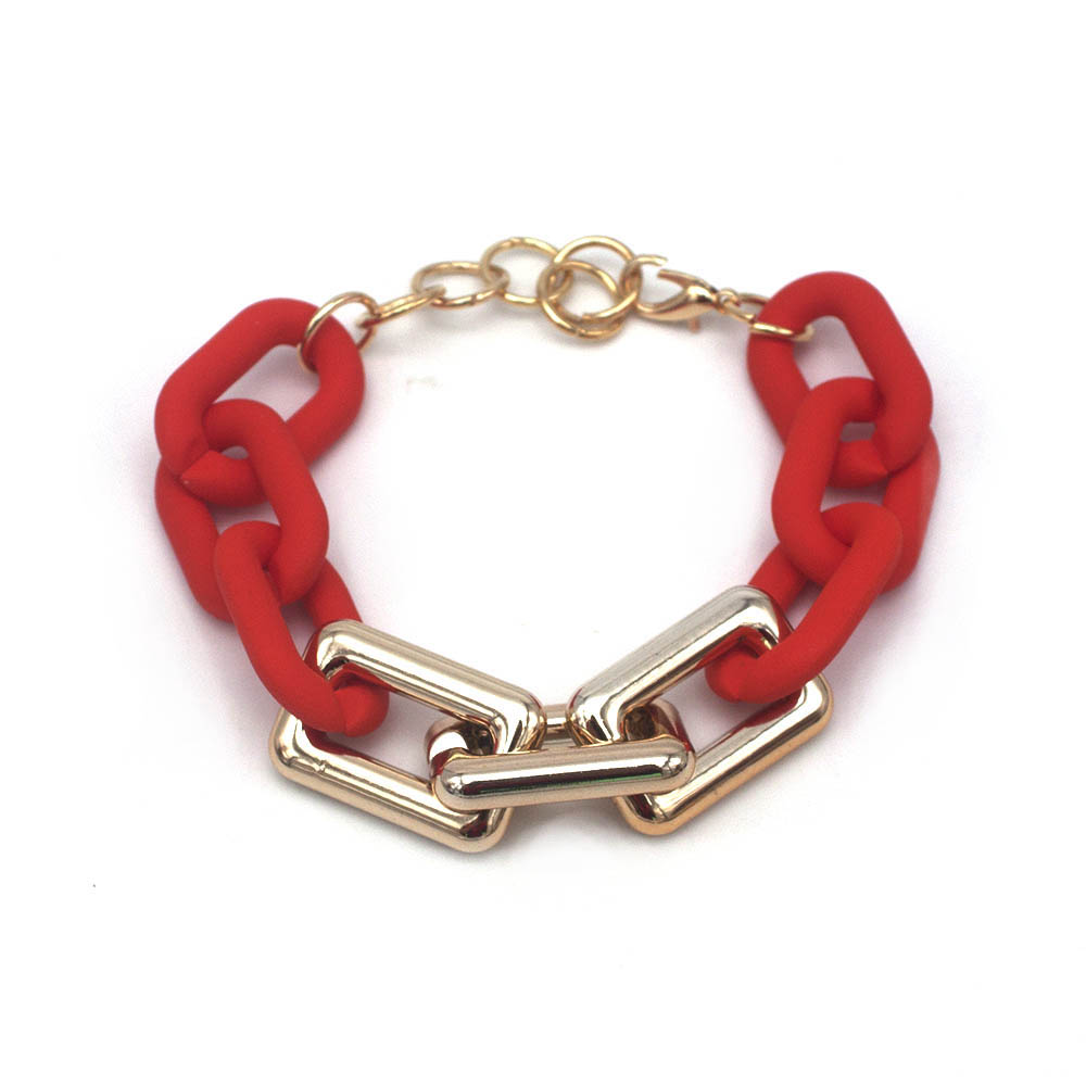 Bracciale a catena spessa con impunture acriliche D &amp; D per donna bracciale con ciondolo in resina Color caramella bracciale Homme 2021 gioielli: 2