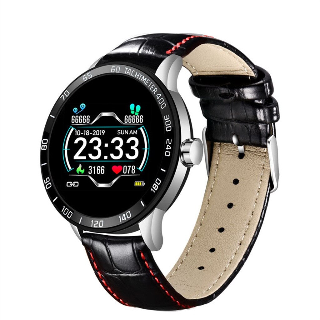 BEHATRD Smartwatch - OLED Color Display - Heart Rate & Blood Pressure Monitor - Stainless Steel Band: C