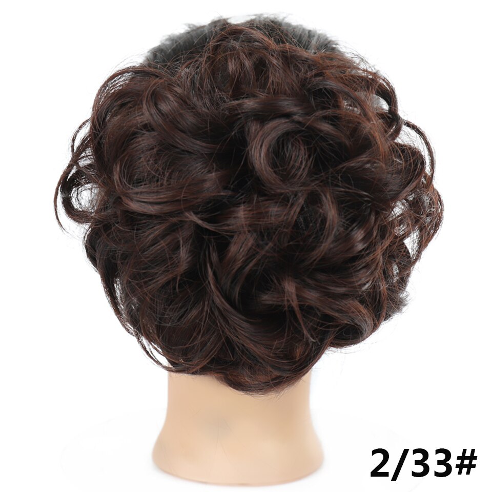 SHANGKE Hair Bun Clip in Hair Extension Elastic Drawstring Updo Curly Hair Chignon Synthetic Hair Messy Chignon For Women: 2M33