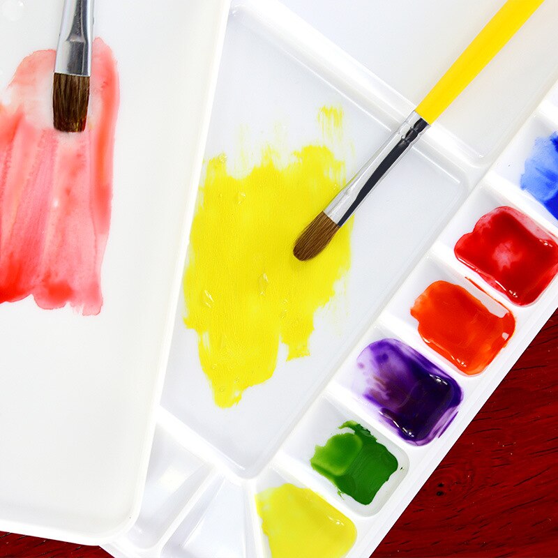1 peça 18 Grade Dobre Arte Pintura Em Aquarela Paleta de Plástico Paleta de Cores de Água Profissional Para Desenho Material Escolar Arte