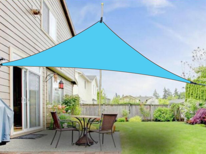 3X3X3m Family Patio Swimming Pool Triangle Fixed Oversized Waterproof Awning Canopy Courtyard Sun Shade Cloth Tent With Rope