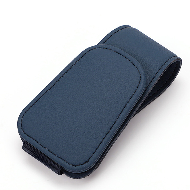 Universele Auto Auto Zon Zonneklep Brilklem Lederen Glazen Houder Magnetische Multifunctionele Auto Accessoires Opslag