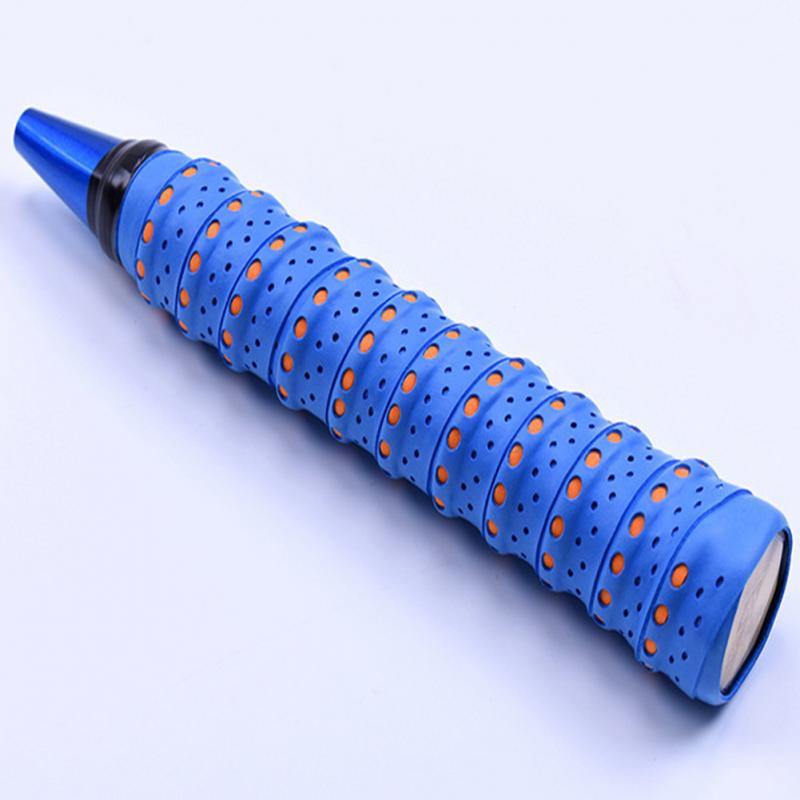 1 stk anti-slip fortykkelse overgreb håndtag tennis badminton ketcher band grip tape badminton ketcher greb til tennis badminton: Blå