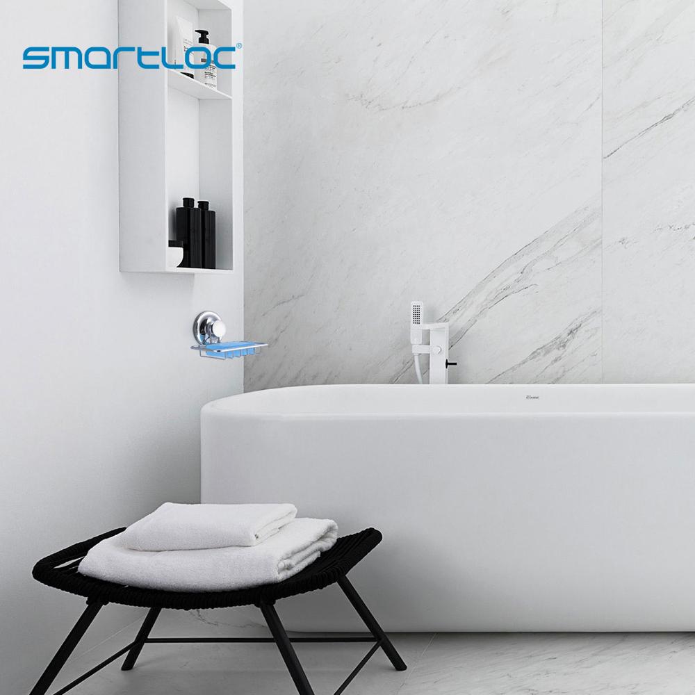 smartloc Vacuum Suction Iron Wall Mounted Soap Dish Drain Dispenser Bathroom Accessories Organizer Bath Shower Storage Container
