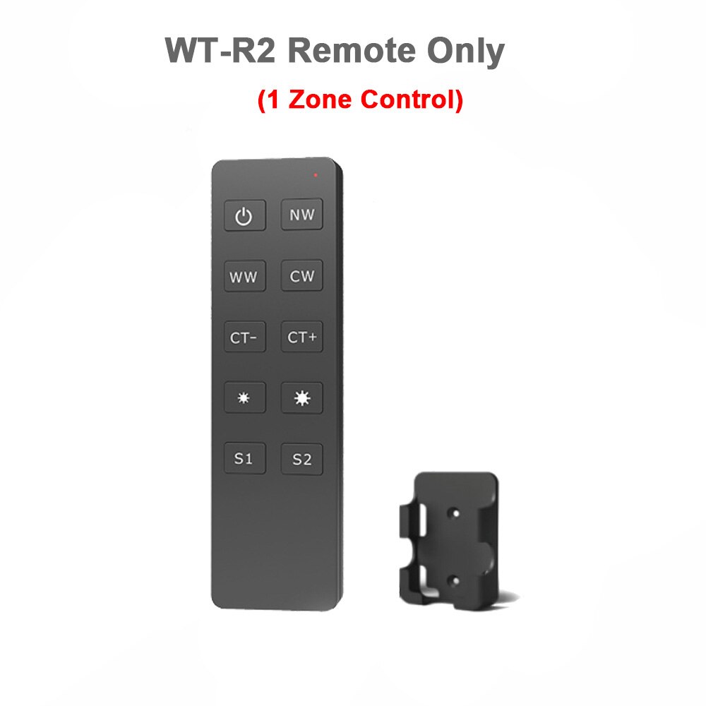 LED Dimmer Switch CCT 12V 24V 36V RF Wireless 2.4G Remote Smart Wifi 2CH WW CW LED Controller for CT Single Color LED Strip V2-L: R2 Remote Only