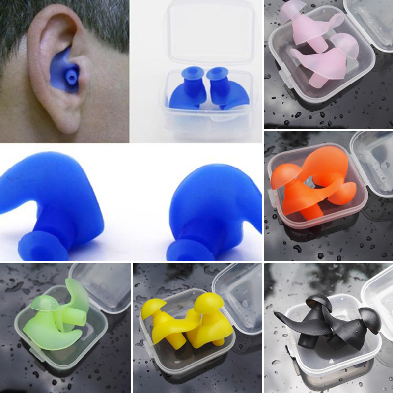1 Paar Ohr stöpsel Wassersport Schwimmen Tauchen Erwachsenen wasserdichter Gehörschutz mit Kasten Sanft Silikon Spiral- Ohr stöpsel Anti Lärm
