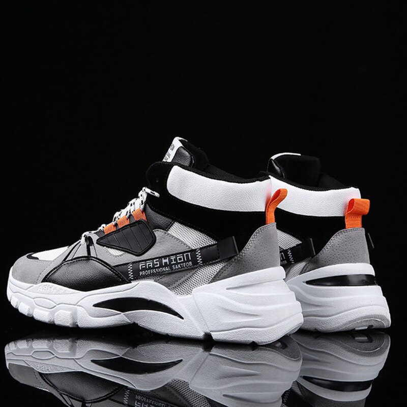DIHOPE hommes chaussures décontractées lac-up chaussures hiver femme Clunky Sneaker plate-forme décontractée haute aide papa chaussures taille 39-44: Color 3 / 39