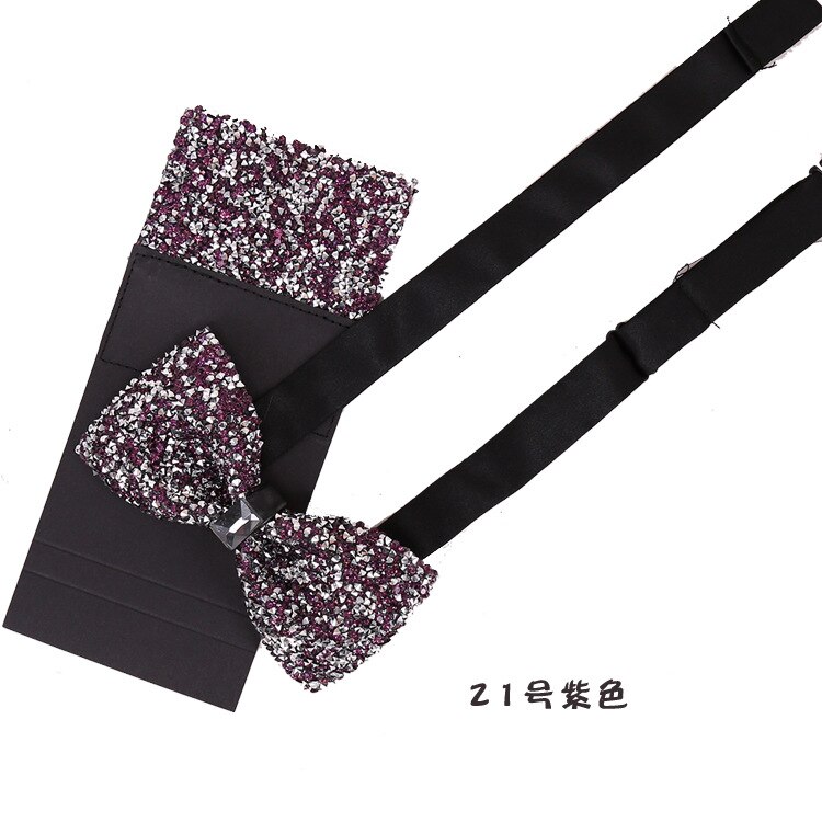 Mode Mannen Accessoires Vlinderdas Set Pocket Vierkante 2 Stks/set Luxe Tie Mens: 21