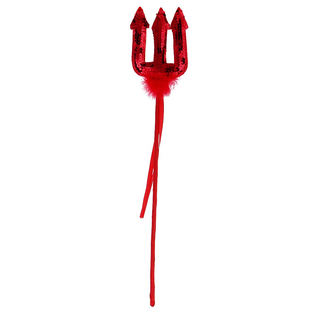 Red Sequin Devil Trident Pitchfork Costume Hen Night Party Accessories