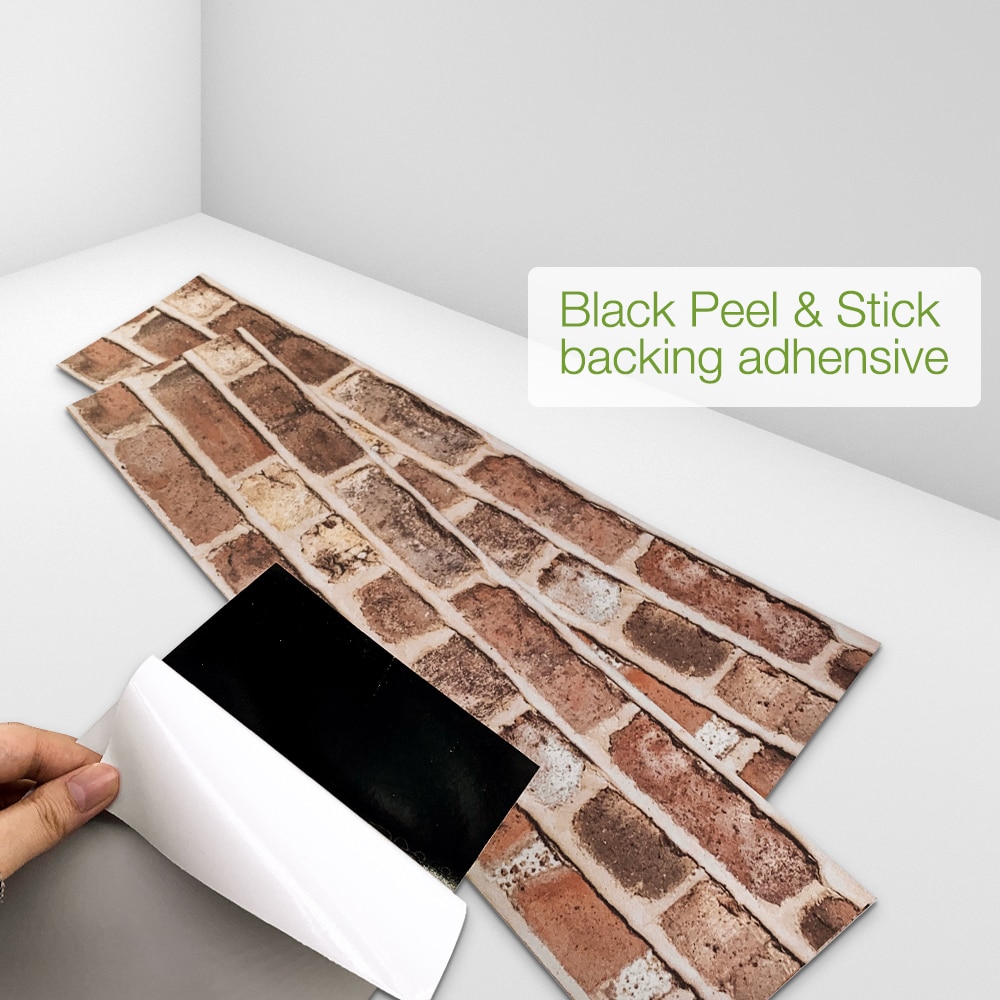 Funlife® Red Brick Tile Stickers Wall stickers Self-Adhesive Waterproof Anti-slip Wallpaper for Kitchen Furniture Bathroom Decor