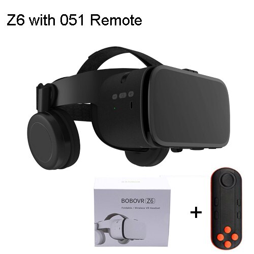 Bobovr Z6 mise à niveau Casque Casque 3D VR lunettes Casque de réalité virtuelle Bluetooth écouteur pour Smartphone Google carton: Black Z6 with 051