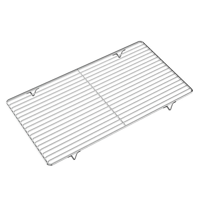 Lebensmittel 304 Edelstahl 40-100cm großes Rechteck Grill rost Grill Grill Drahtgitter Maschen netz mit 2cm Fuß zum Ablassen von Wasser öl