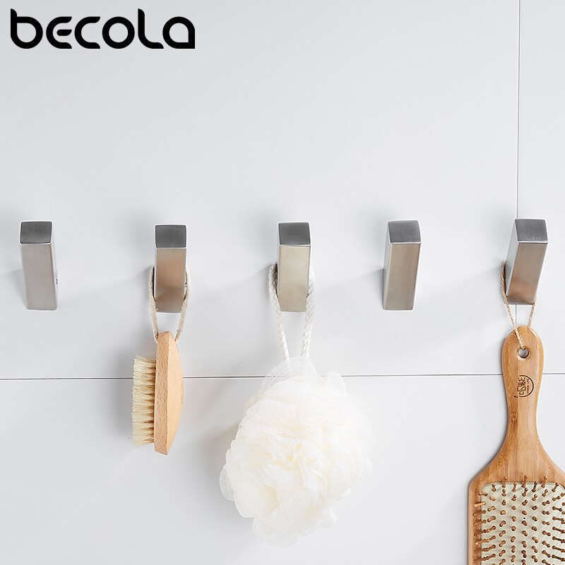 Becola badeværelse tilbehør 304 rustfrit stål række krog sort og forkromet overflade europa faste dele