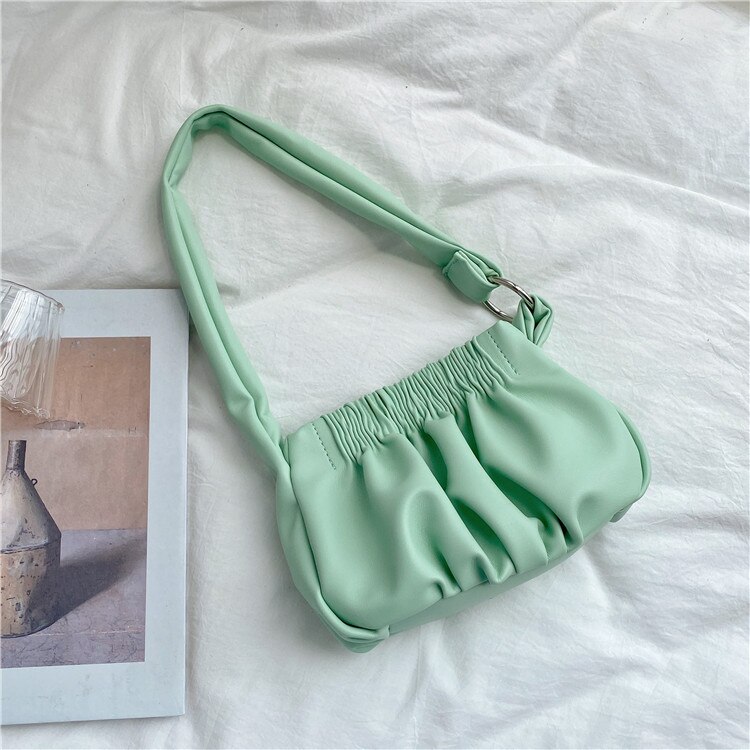 falten Wolke Totes Taschen für Frauen Unterarm Tasche PU Leder Frauen Handtaschen Abend Kupplung Geldbörsen Dame Knödel Handtaschen Neue: grün