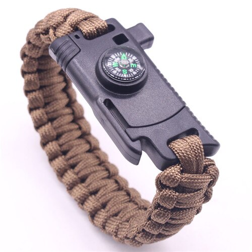 Men Braided Multi-function Outdoor Paracord Survival Bracelet Knife Compass Camping Rescue Emergency Rope Bracelets For Women: J