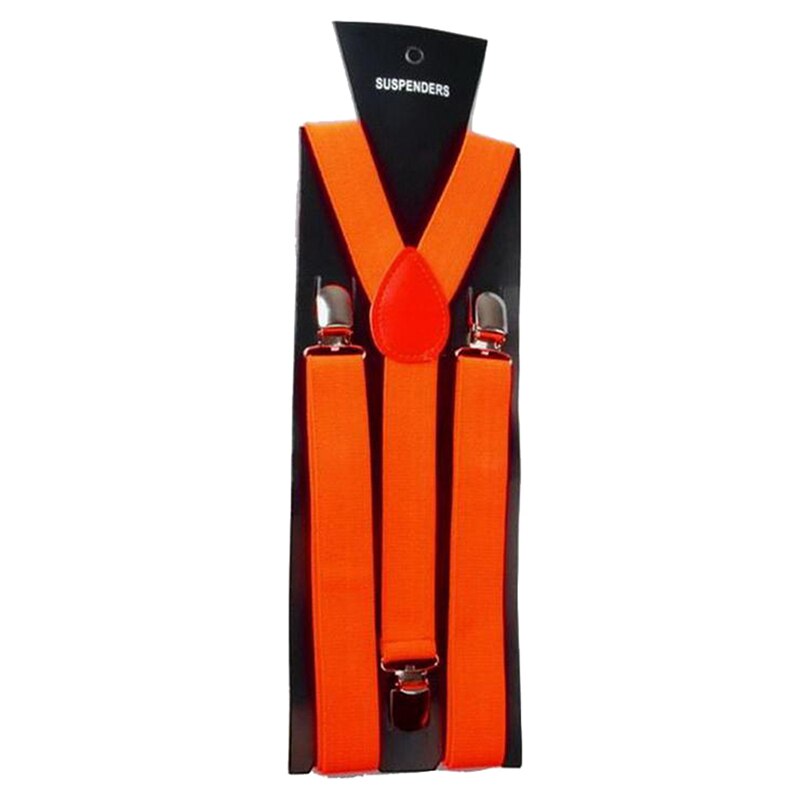 Bretelles élastiques réglables pour adultes, unisexe, femmes et hommes, en forme de Y, à clipser, pour pantalons,: Orange
