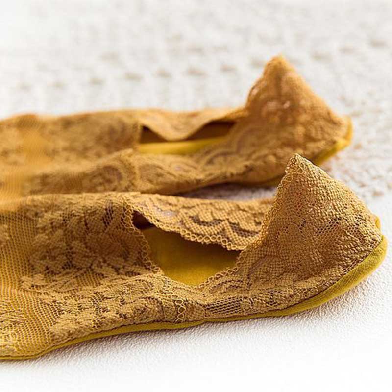 Silicone shallow Socsk Women Lace Slipper Ankle Socks Invisible Seamless Girl Low Cut Boat cotton Thick Socks Transparent Summer