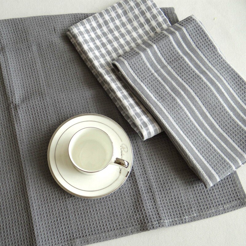 Af88 -9 stykker / sæt køkkenhåndklæder klassisk bomuld viskestykke fade klud absorberende hår maskine bordservice hjem