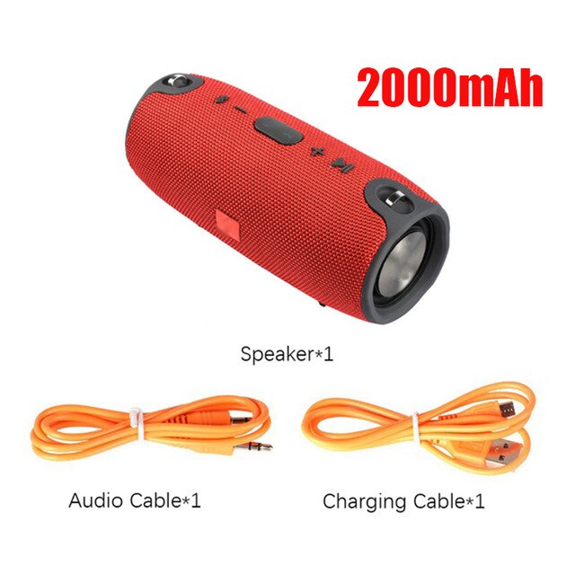 Høy effekt 40w bluetooth høyttaler vanntett bærbar søyle super bass stereo for datamaskin pc-høyttalere med fm-radio bt aux tf: Rød
