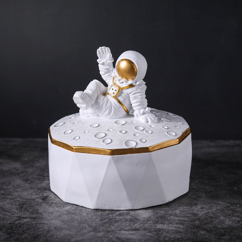 Astronaute décoratif lune stockage ornements Fruit bol dîner Table décor de bureau cosmonaute organisateur bols décoration de la maison: White