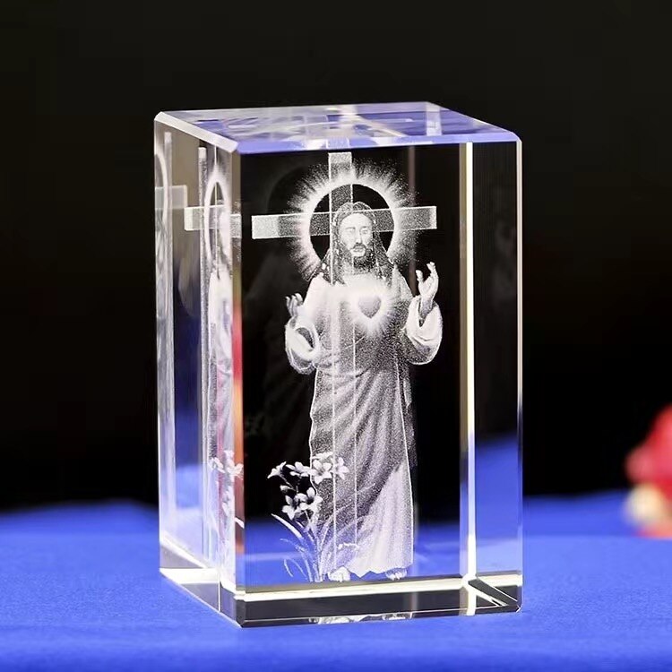 Estatua santa de la iglesia de cristal estatuas cristianas de cristal: Jesus
