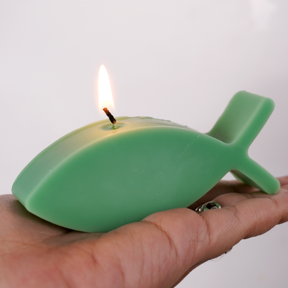 Molde de silicona para velas creativas, candelabro con forma de pez, Kit de fabricación artesanal, portavelas de resina de hormigón y yeso, moldes de fundición
