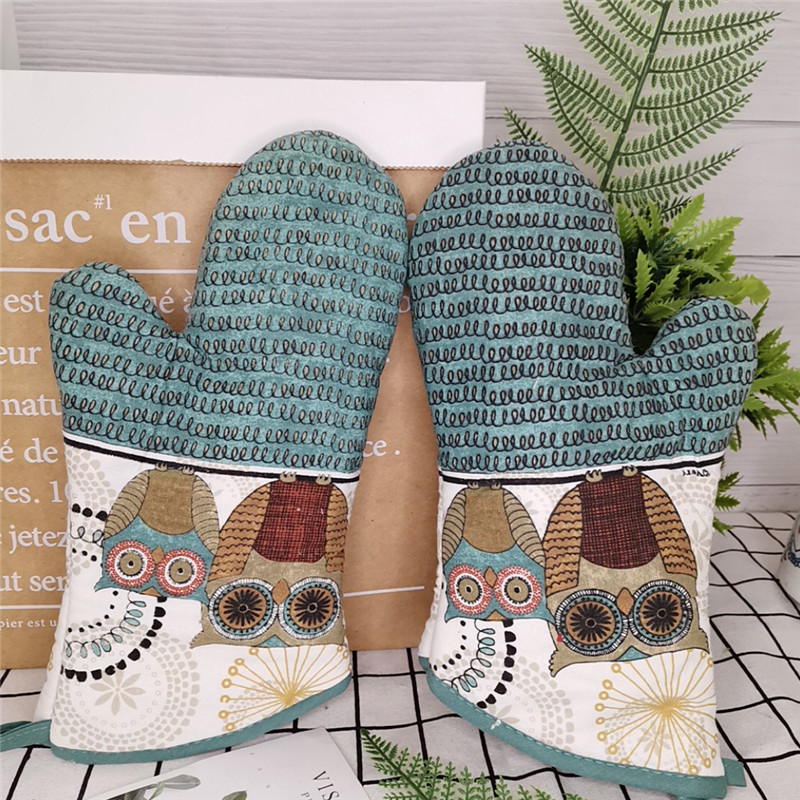 1Pc 18x33cm Baumwolle Bunte Gedruckt Backofen Handschuhe Backen Anti-Heißen Handschuh Pad Mikrowelle Isolierung Küche werkzeug: Stil 1