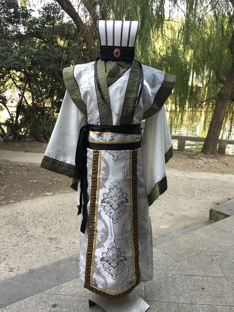 Sommeren kungfu uniformer traditionelle kinesiske mænd tøj tang kostumer drage gamle kejser dragter: 3 / Xxl
