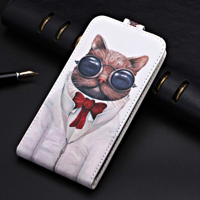 Para samsung galaxy a01 2019 a015f 5.7 case case caso tpu volta capa flip couro vertical caso para samsung a01 a 01 caso: flip cat