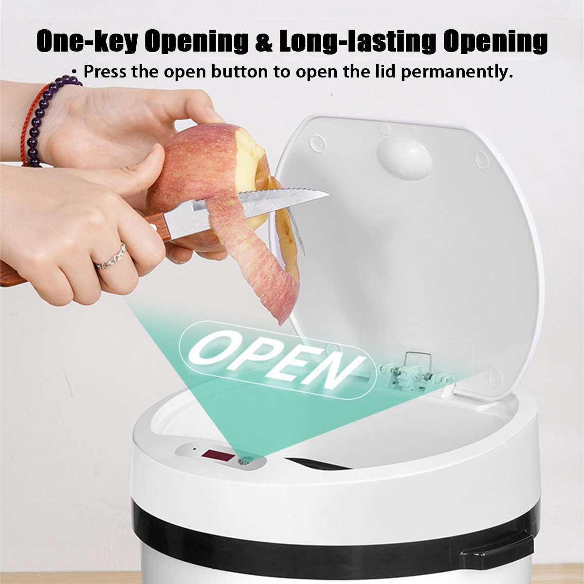 16L Intelligent Sensor Trash Can Automatic Sensor Dustbin Smart Electric Waste Bin Home Rubbish Can For Kitchen Bathroom Garbage