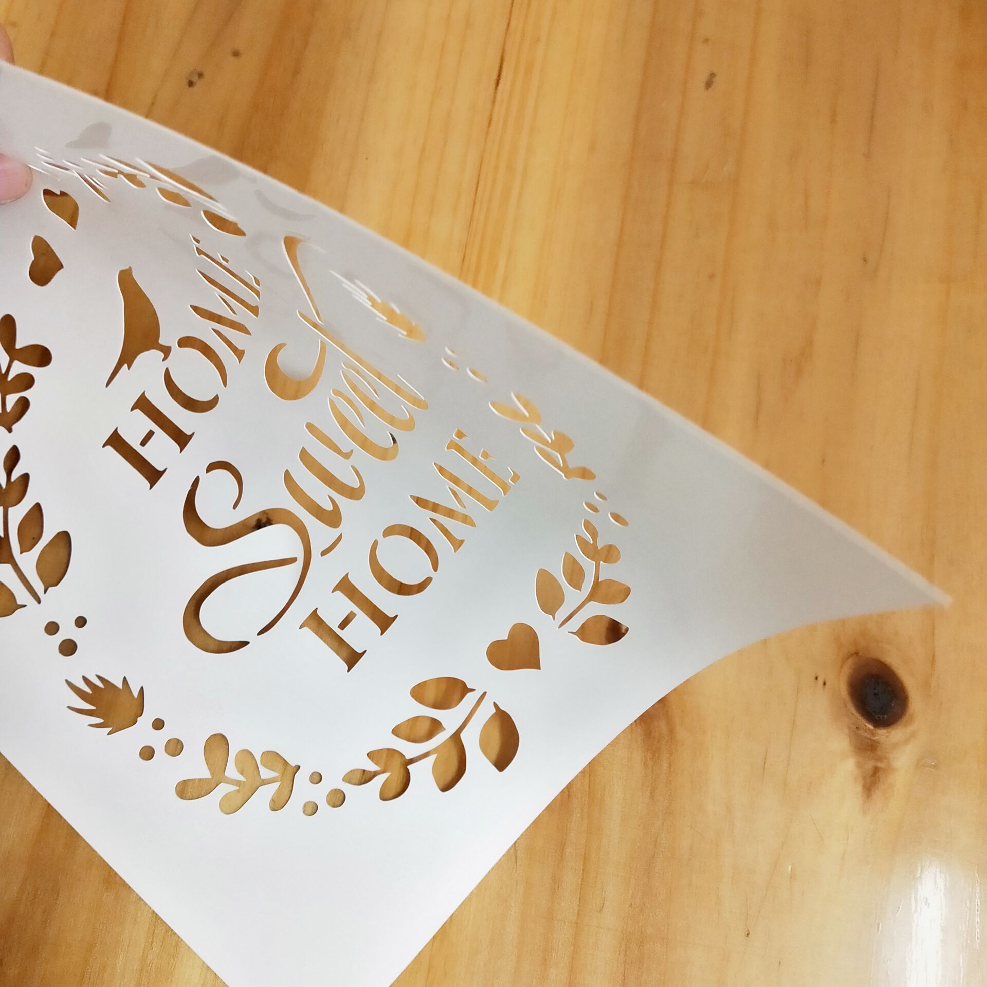 HOME SWEET HOME Stencil Template, Durable Plastic 10mil, one piece 21cm*21cm